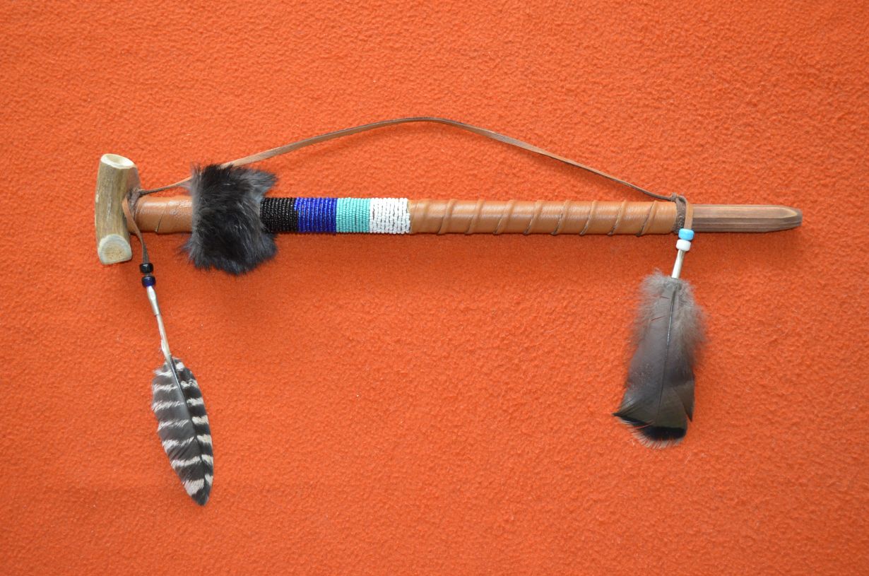 Lakota Sioux Decorative Buckskin Wrapped Indian Peace Pipes