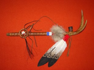 Peace pipe Wrapped Leather